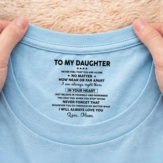 8962AUK2 personalised never feel that you are alone inner neck print shirt for sondaughter 8962aatebb