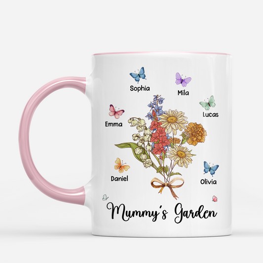 8995MUK1 personalised grannys garden mug with names for grandmamum 8995m8e1a