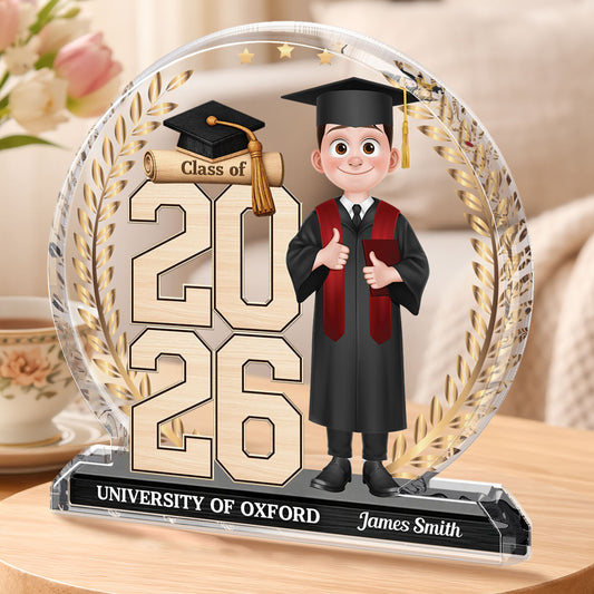 9000AUK2 personalised custom shaped acrylic plaque for graduation 9000aradas