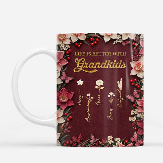 9051MUK2 3d printing effect personalised life is better with grandkids mug for grannygrandad 9051mtena