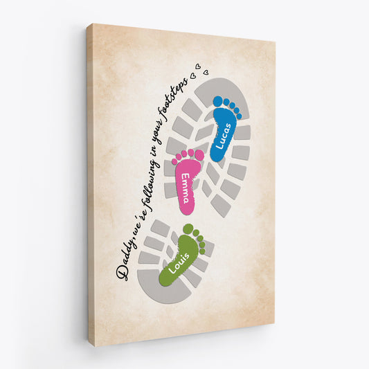 9088CUK2 personalised following in your footsteps canvas for dad and grandad 9088cnpwb