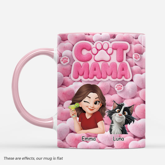 9096MUK1 3d printing effect personalised cat mama mug for cat lovers 9096madwd