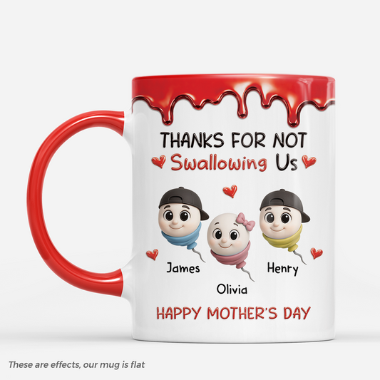 9185MUK1 3d printing effect personalised thanks for not swallowing us parents mug for mumdad 9185mtfna