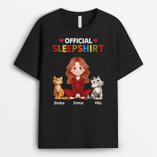 9229AUK1 personalised official sleepshirt cat t shirt for cat lovers 9229a3dmd