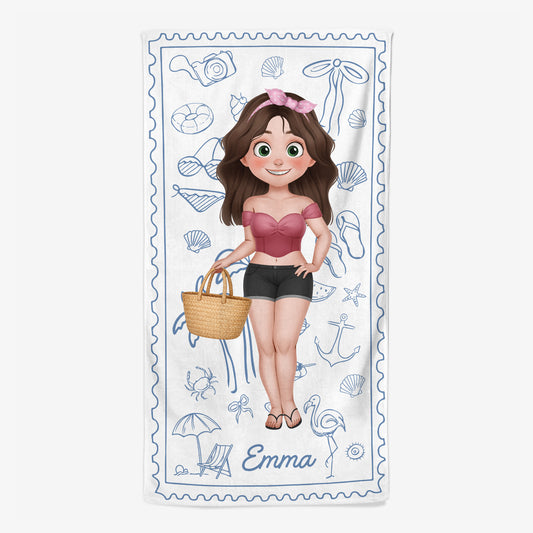 9242BUK1 personalised kid name beach towel for herhim 9242b6dza