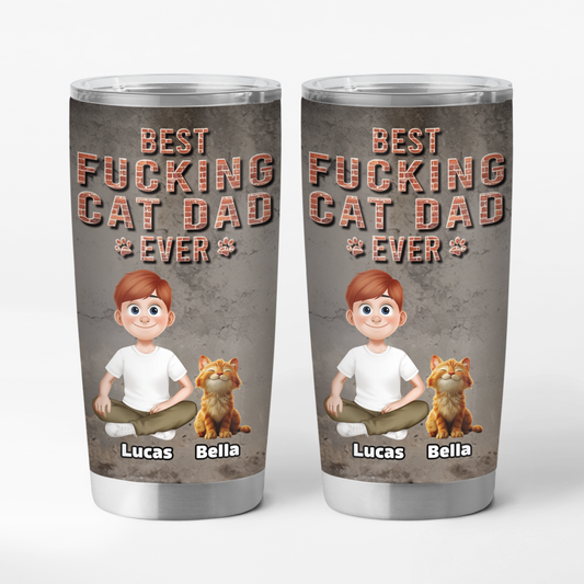 9249TUK1 3d printing effect personalised best cat dad ever tumbler 20oz for cat owners 9249tte1d