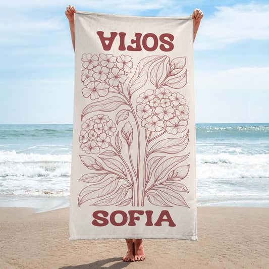 9279BUK1 personalised summer flower beach towel for her 9279bavca_2