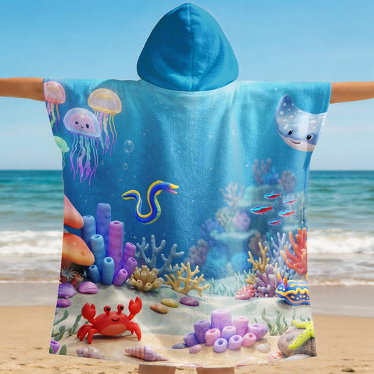 9285AUK2 personalised summer kids hooded beach towel for kids 9285ab8dkk