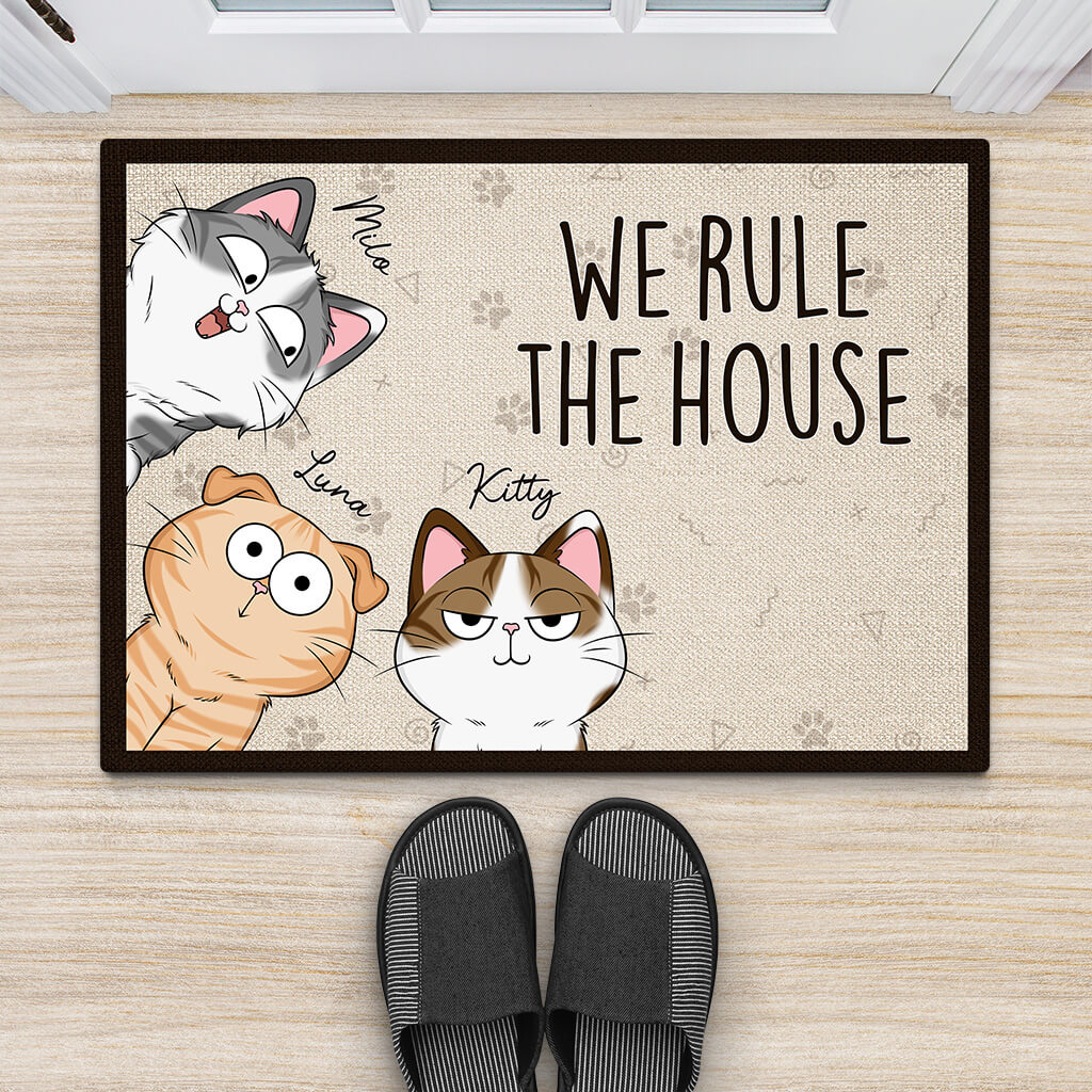 Personalised Rule The House Doormat
