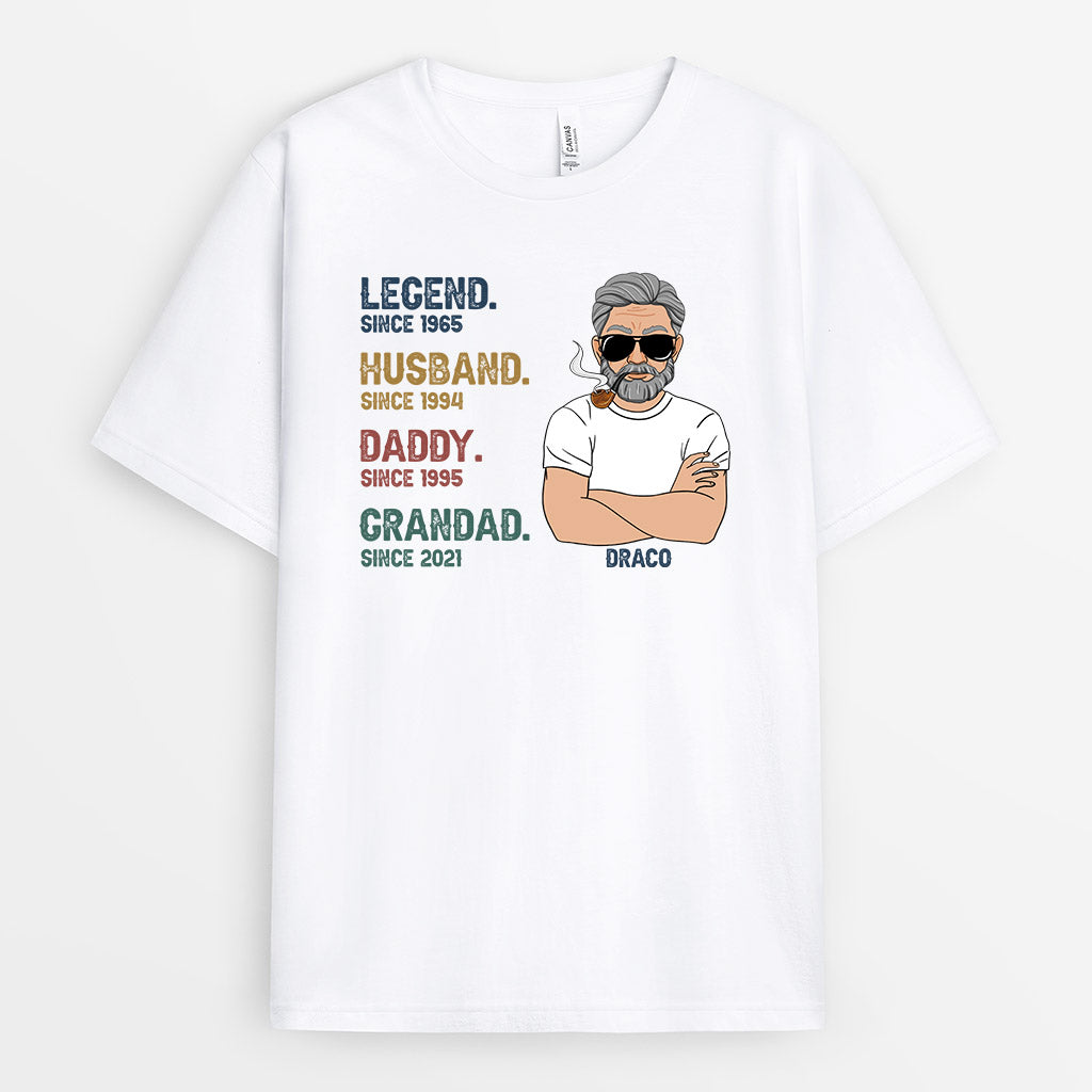 0004A158BUK1 Personalised T shirts gifts Man Grandpa Dad Text