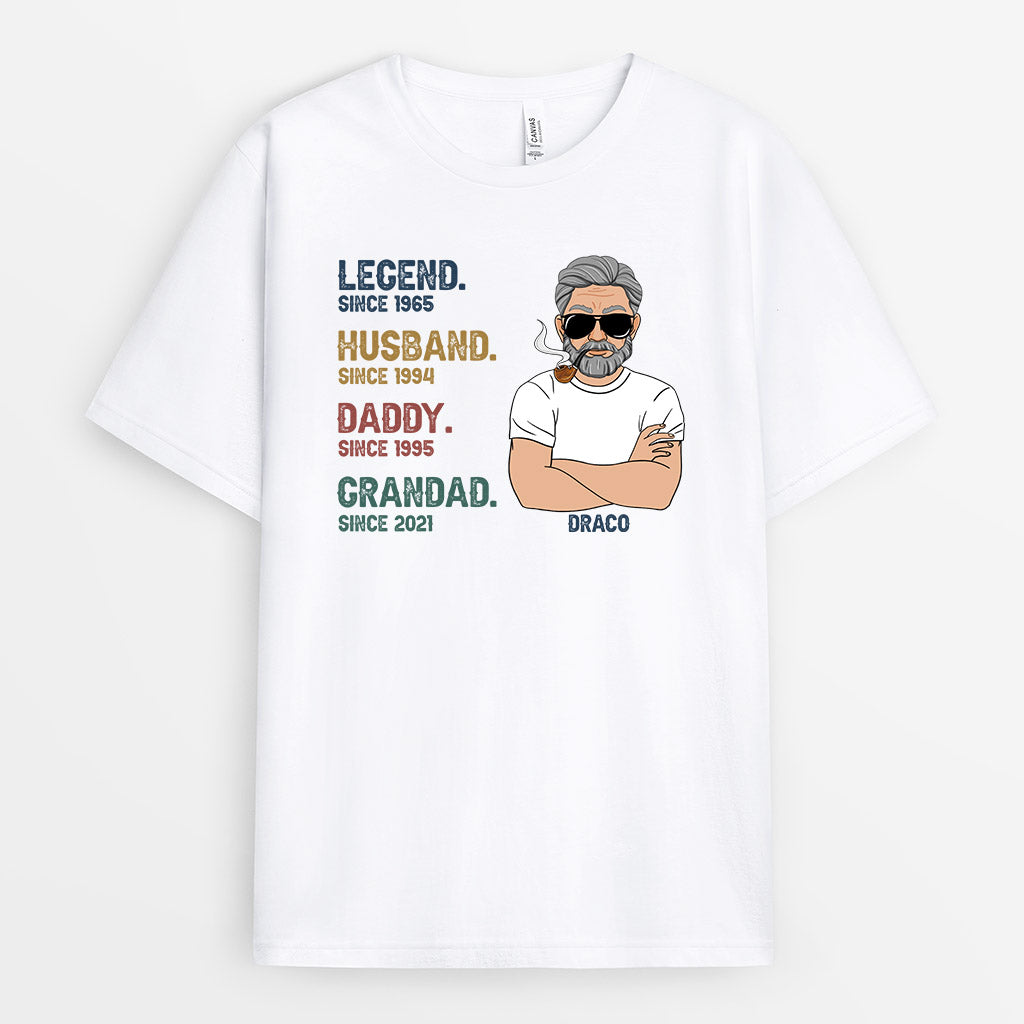 Legend Daddy Grandad - Personalised Gifts | T-shirts for Grandpa/Dad