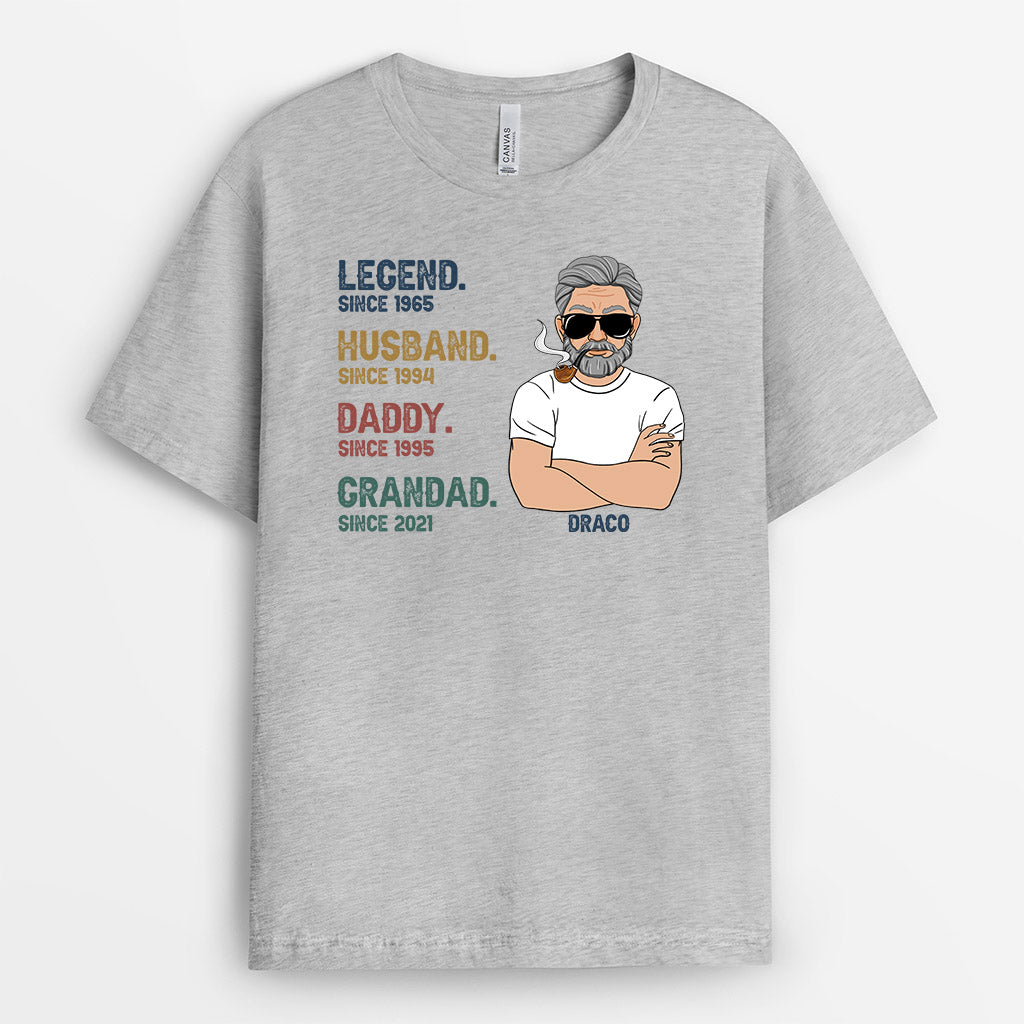 Legend Daddy Grandad - Personalised Gifts | T-shirts for Grandpa/Dad