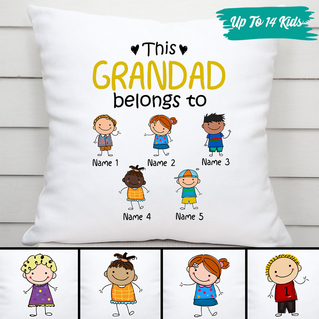 This Grandpa Belongs To - Personalised Gifts | Pillow for Grandpa/Dad