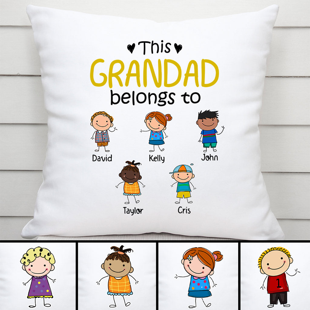 This Grandpa Belongs To - Personalised Gifts | Pillow for Grandpa/Dad