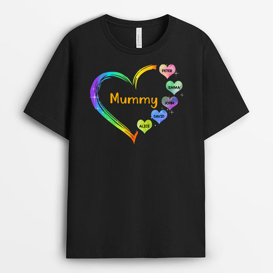 0041AUK1 GrandmaMummy_sHeart PersonalisedGiftsT shirtsforGrandmaMum