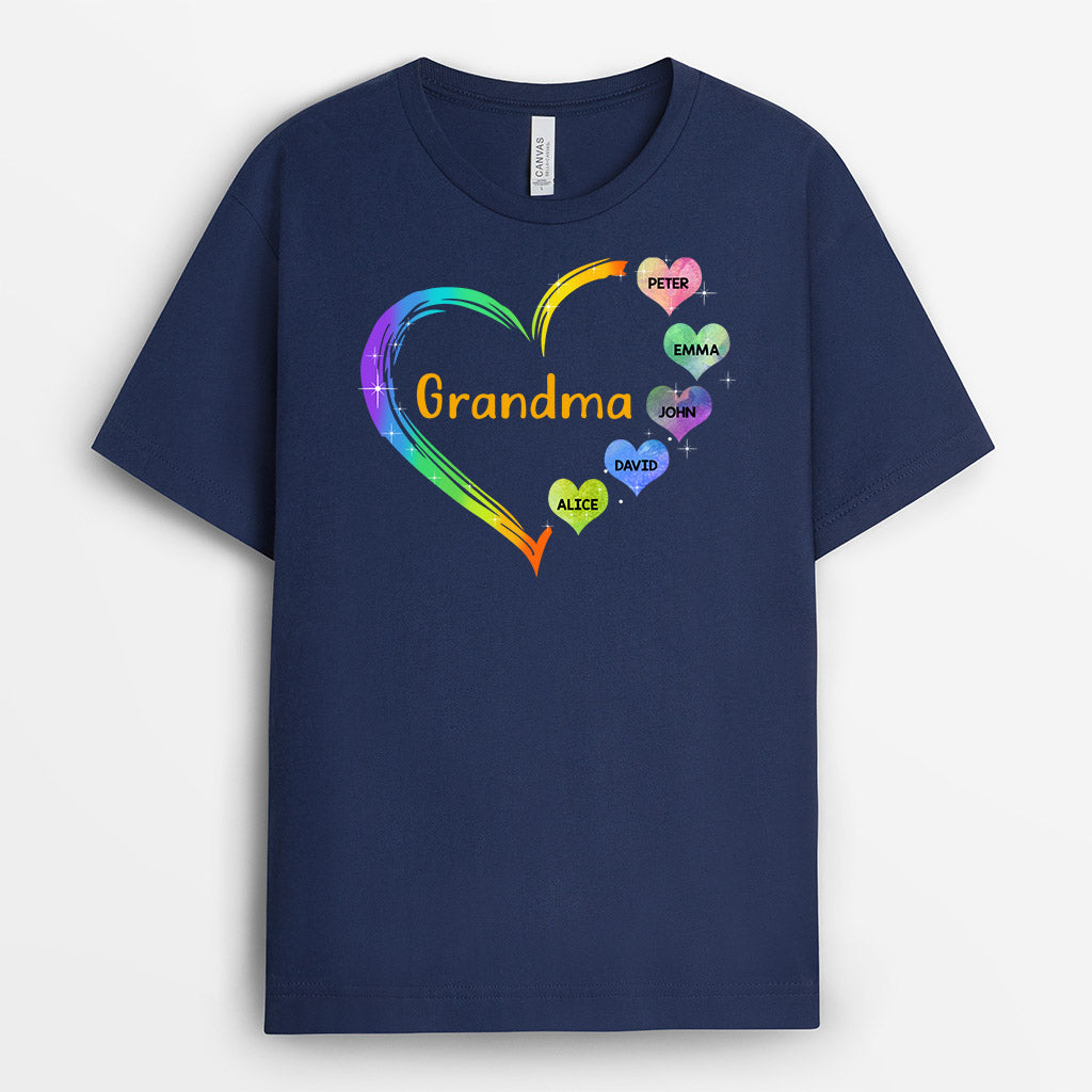 0041AUK2 GrandmaMummy_sHeart PersonalisedGiftsT shirtsforGrandmaMum