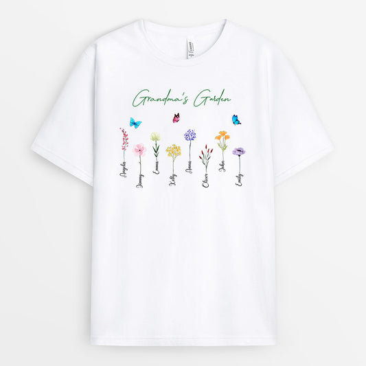 0065A340AUK1 Customised T shirts presents Flower Grandma Mom