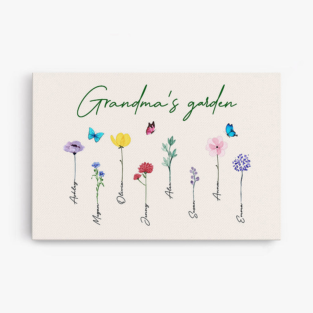 0065C240AUK1 Customised Canvas gifts Flower Grandma Mom