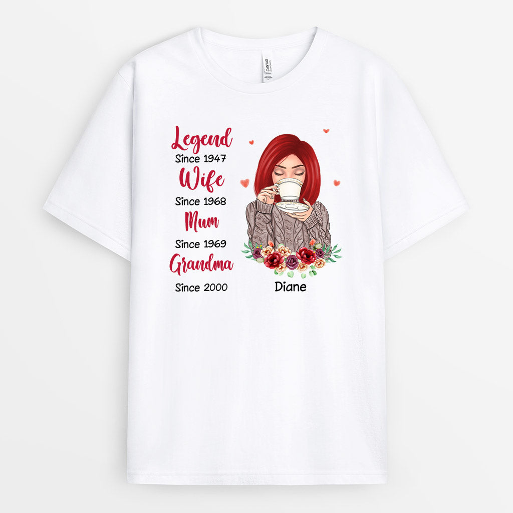 0096A227AUK1 Personalised T shirts gifts Woman Grandma Mom Text