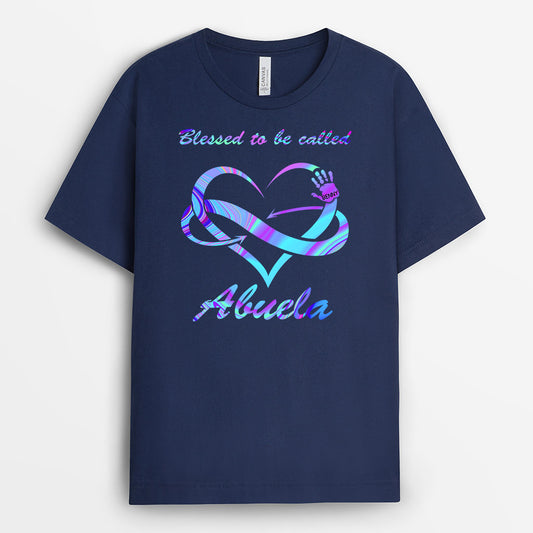 0131AUK2 Personalised T shirts gifts Hand Grandma Mom Heart
