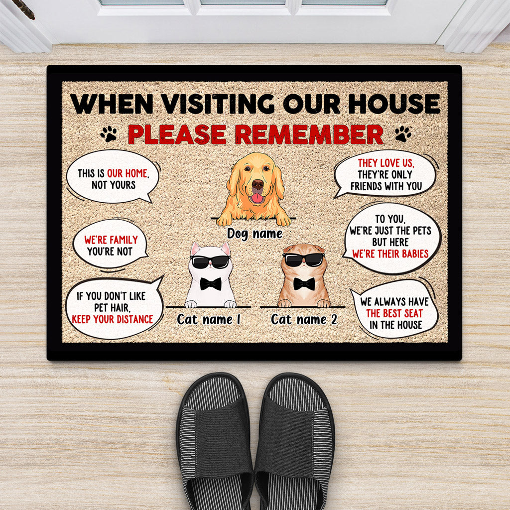 When Visiting My House - Personalised Gifts | Door mats for Pet Lovers