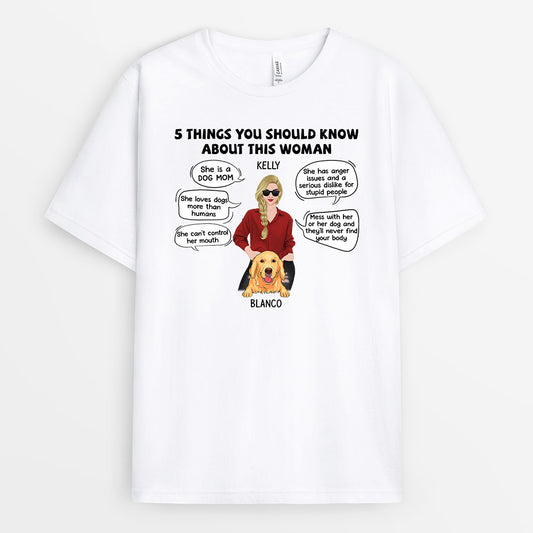 0226A227CUK2 Personalised T shirts presents Woman Dog Lovers Text