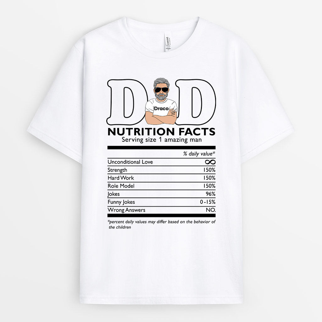 0232A140BUK1 Personalised T shirts Man Grandpa Dad Facts