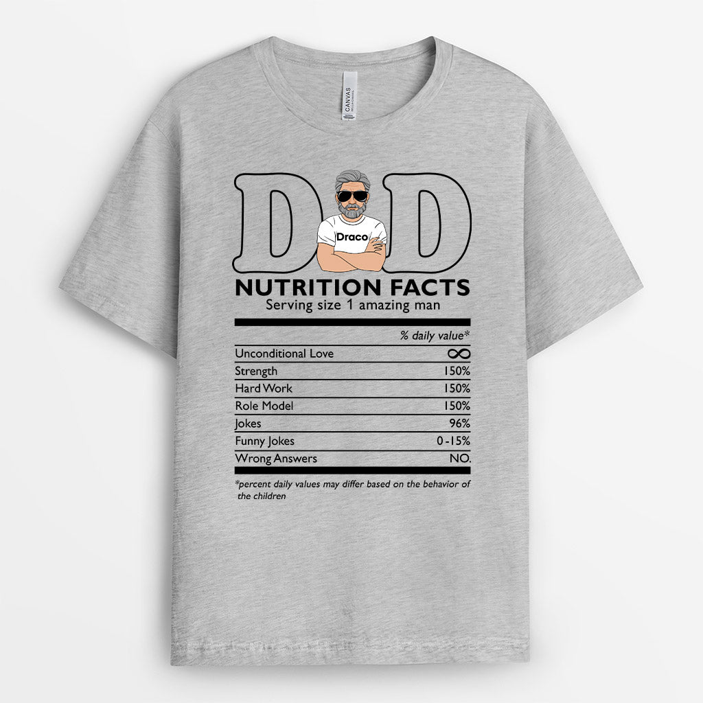 0232A140BUK2 Customised T shirts presents Man Grandpa Dad Facts
