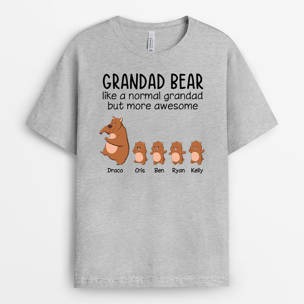 0257A228BUK2 Customised T shirts gifts Bear Grandpa Dad Text
