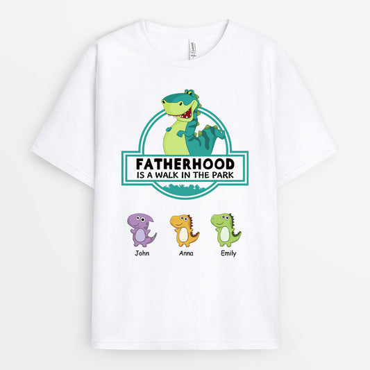 0258A107BUK1 Personalised T shirts presents Dinosaur Grandpa Dad Park