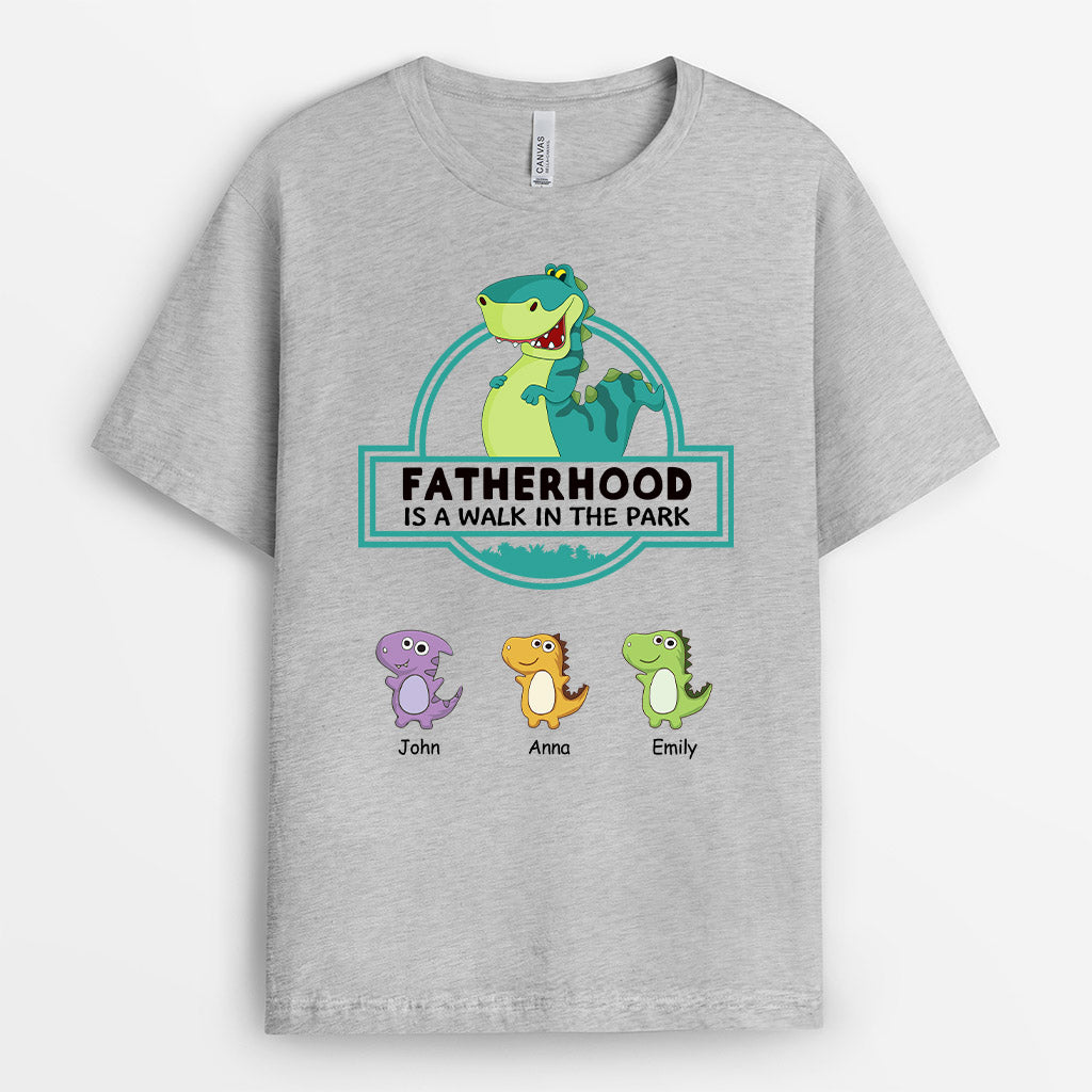 0258A107BUK2 Customised T shirts gifts Dinosaur Grandpa Dad Park