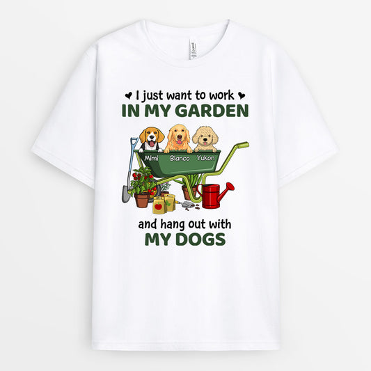 0266A208HUK2 Personalised T shirts presents Dog Lovers Garden