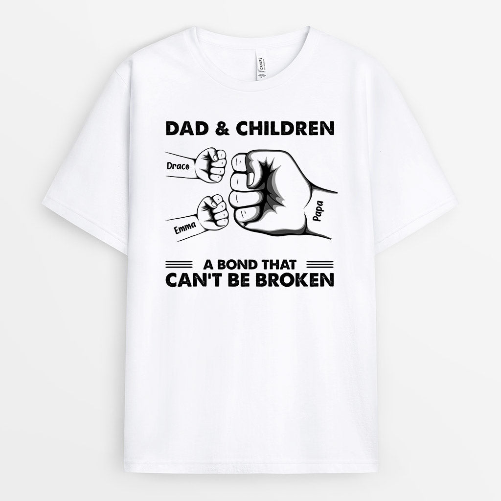 A Bond of Dad Grandpa Children - Personalised Gifts | T-shirts for Grandpa/Dad