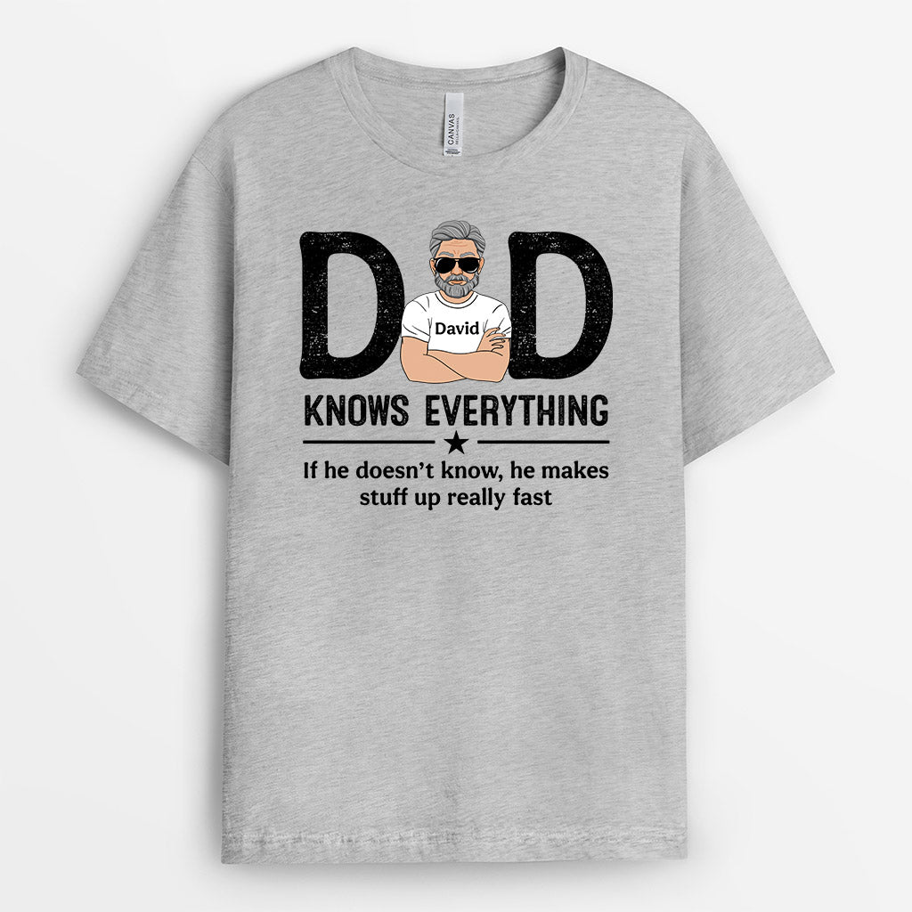 Dad Knows Everything - Personalised Gifts | T-shirts for Grandpa/Dad
