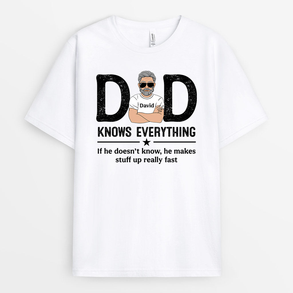 Dad Knows Everything - Personalised Gifts | T-shirts for Grandpa/Dad