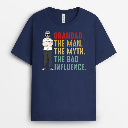 0303A908BUK2 Customised T shirts gifts Man Grandpa Dad Text