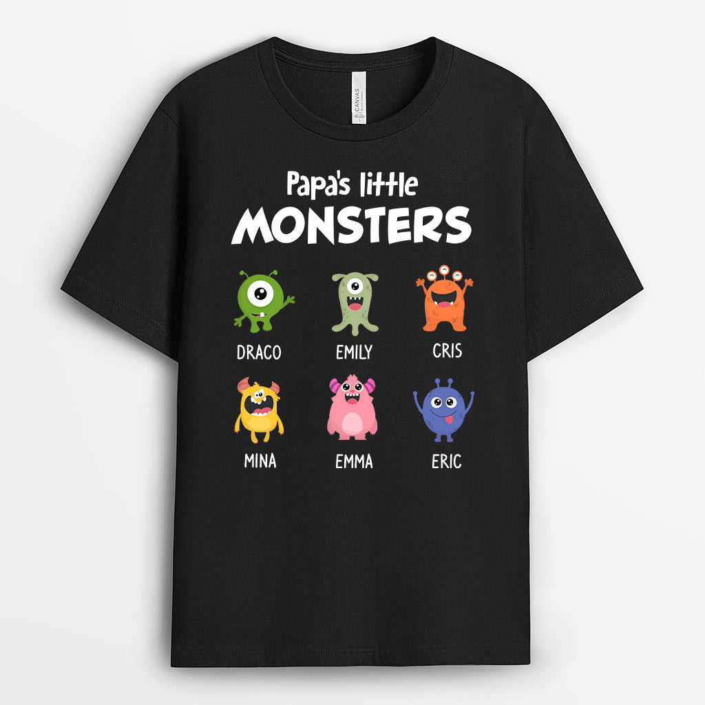 Grandpa's Papa's Little Monsters - Personalised Gifts | T-shirts for Grandpa/Dad