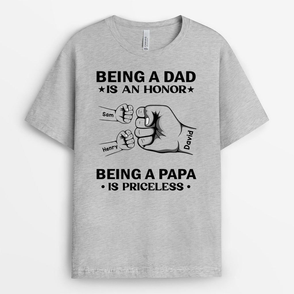 Being Papa Is Priceless - Personalised Gifts | T-shirts for Grandpa/Dad