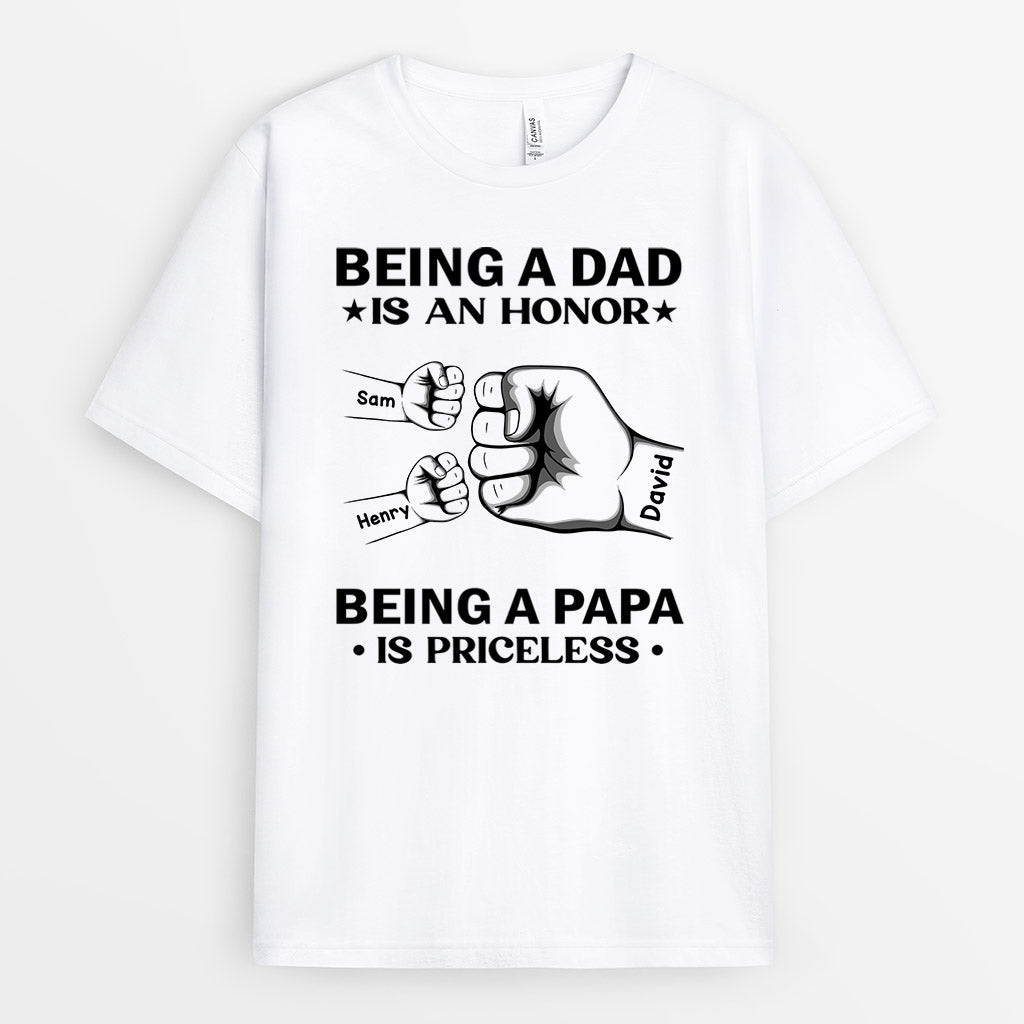 Being Papa Is Priceless - Personalised Gifts | T-shirts for Grandpa/Dad