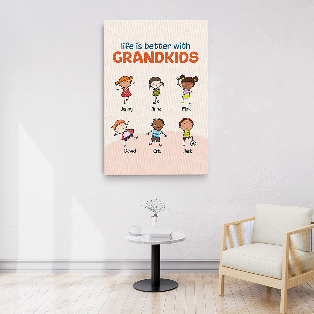 0369C267IUK3 Personalised Canvas  Kid Grandma Mom