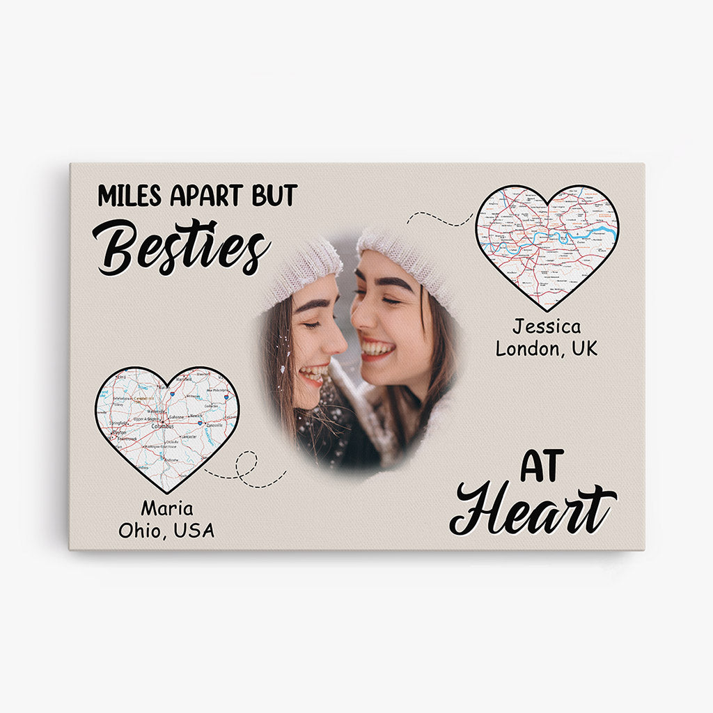 0372C150FUK1 Customised Canvas gifts Besties Heart Map