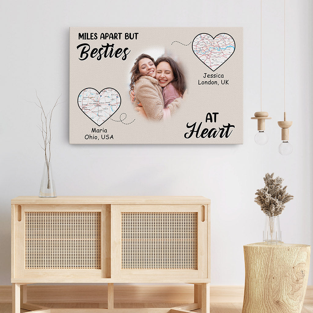 0372C150FUK3 Customised Canvas gifts Besties Heart Map