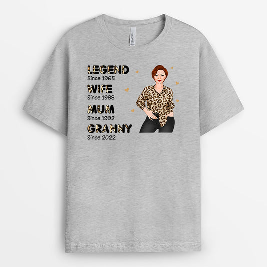 0378AUK2 Personalised T shirts gifts Woman Grandma Mom Text