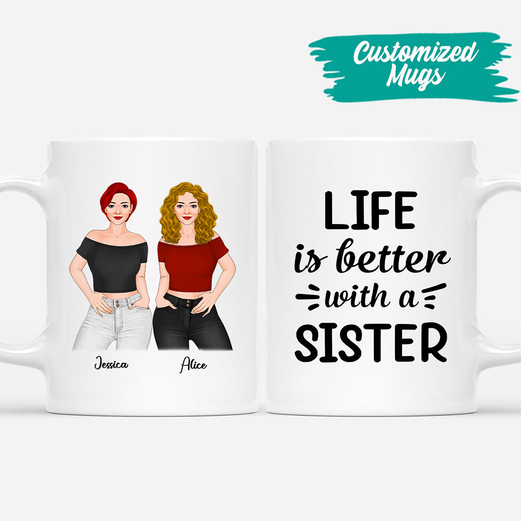 Life Is Better With Sister - Personalised Gifts | Mug for Besties/Best Friends