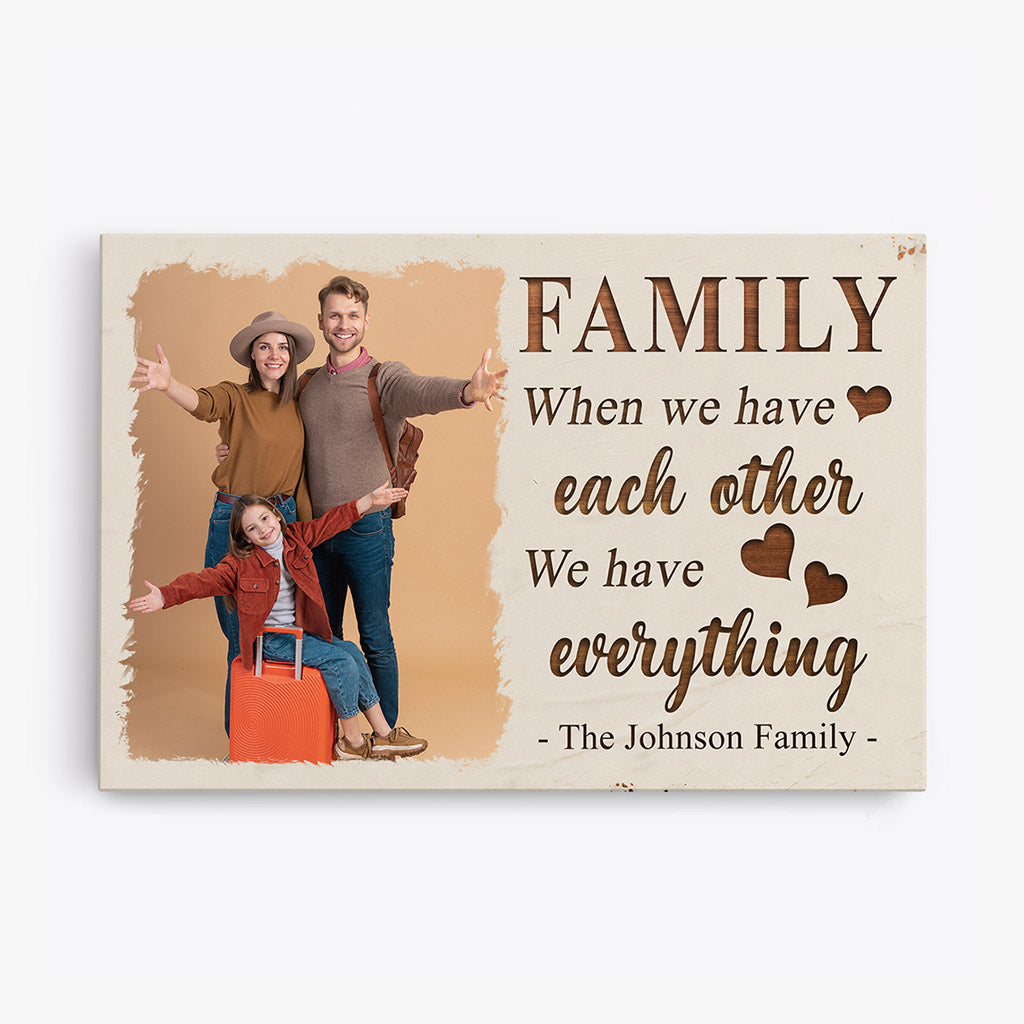 0385C150IUK1 Personalised Canvas presents Family Photo Text
