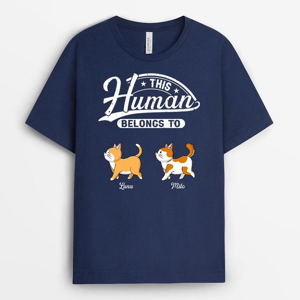 This Human Belongs To - Personalised Gifts | T-shirts for Cat Lovers