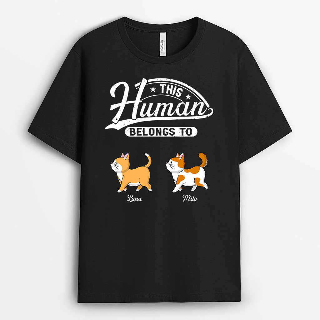 This Human Belongs To - Personalised Gifts | T-shirts for Cat Lovers