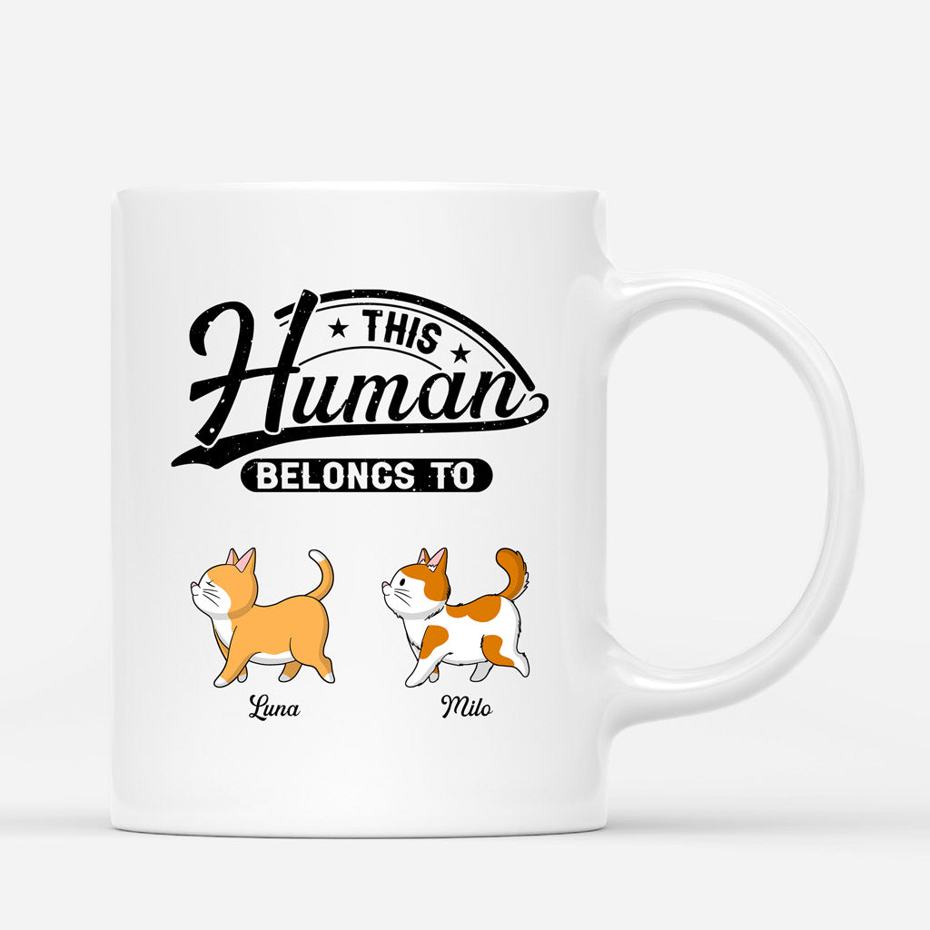 This Human Belongs To - Personalised Gifts | Mug for Cat Lovers