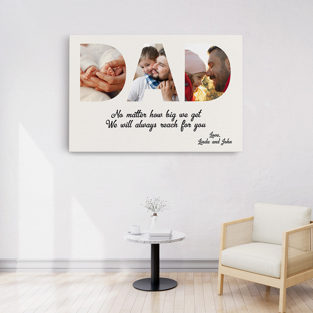 0423C240BUK3 Customised Canvas Gifts Text Dad Photo