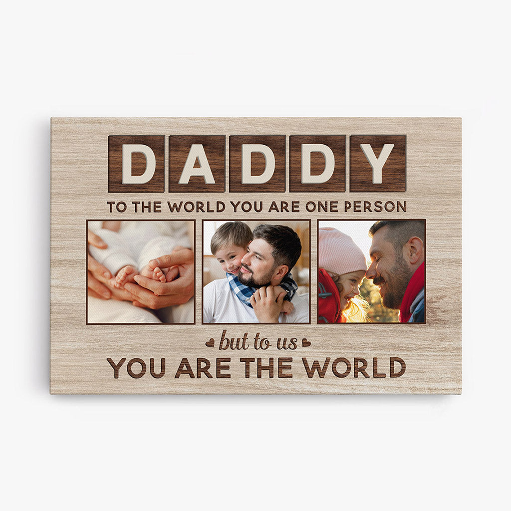 0434CUK1 Personalised Canvas Gifts Photo Dad Mum